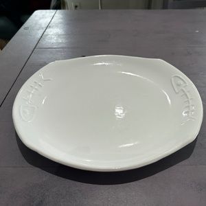 Deltis white ceramic serving dish made in Portugal